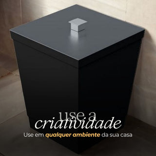 Lixeira para Banheiro, Cozinha - Preto 6,5L