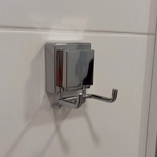 Gancho Duplo com Ventosa para Banheiro - Cromado