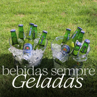 Jogo 10 Baldes Gelo para Bebidas, Bar, Festas de Acrílico 4,5l