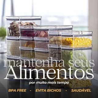 Kit 2 Potes Herméticos para Mantimentos Empilháveis ​​1,8L
