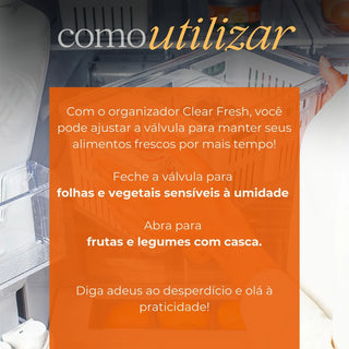 Organizador de Geladeira com Três Cestos Clear Fresh 5L
