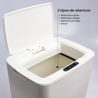 Lixeira Inteligente Automática com Sensor de Aproximação - 14L Branco
