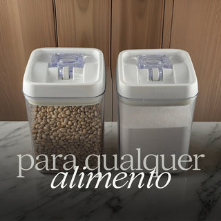 Kit 4 Potes Herméticos de Acrílico Quadrado Pequeno 1,1L