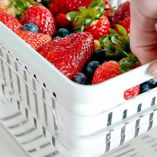 Kit 2 Organizadores de Geladeira Acrílico com Tampa e Cesto Drenagem Clear Fresh 5 Litros - OU 