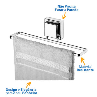 Toalheiro de Lavabo 25cm com Ventosa - Cromado