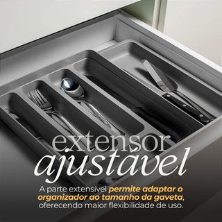 Organizador de Talheres para Gaveta com Extensor Chumbo - OU