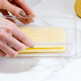 Porta Frios Organizador de Geladeira em Acrílico com Tampa para Queijo, Presunto Clear Fresh - OU