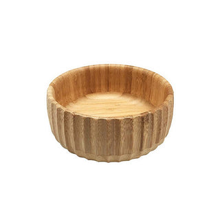 Tigela De Bambu Canelado Redondo 15cm Servir Petiscos Porções Decoração Cozinha 