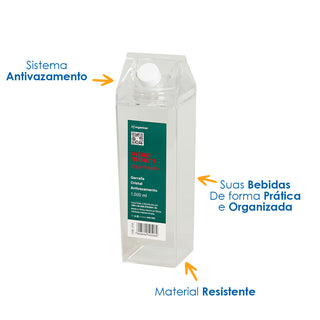 Garrafa Antivazamento de Acrílico para Geladeira Suqueira 1L