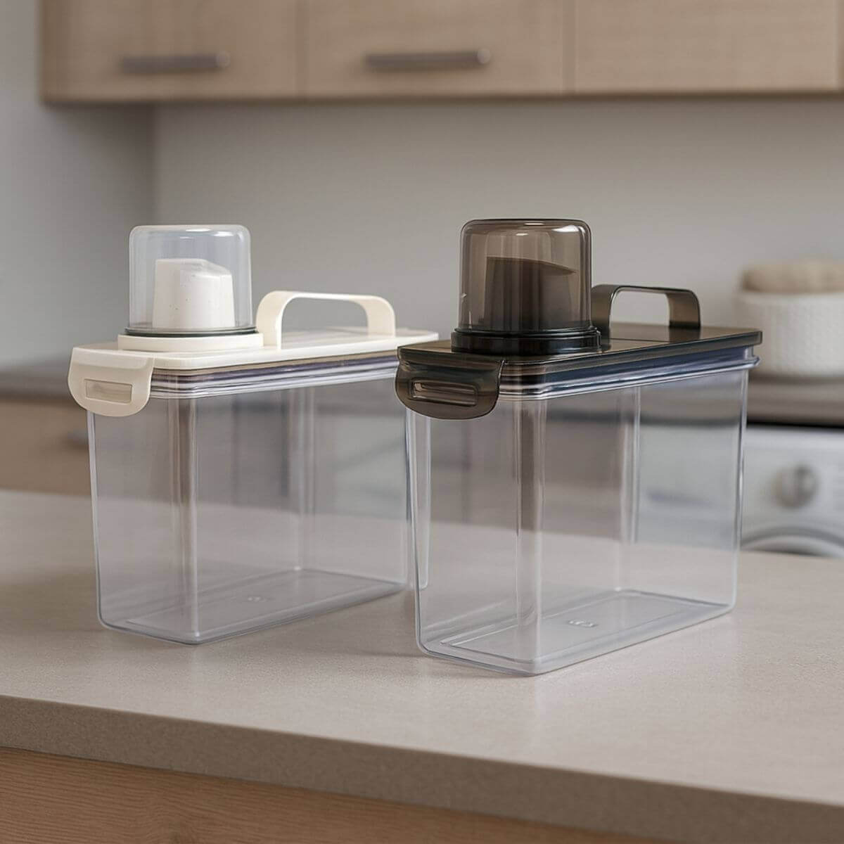 Dispenser multiuso 1,9L transparente com bico dosador baitashop para cozinha e lavanderia