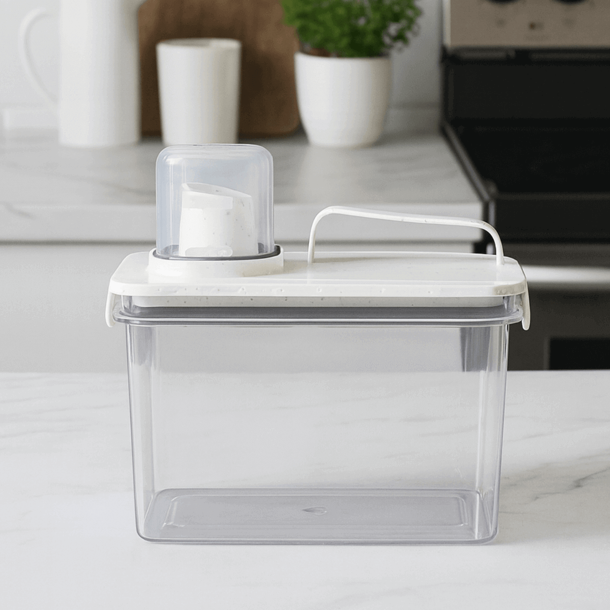 Dispenser multiuso marmore 1,9L transparente com bico dosador baitashop para cozinha e lavanderia