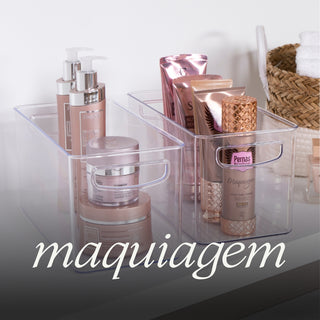 Kit 6 Organizadores Diamante de Acrílico 23x11x8cm Para Gaveta, Geladeira, Armário e Banheiro