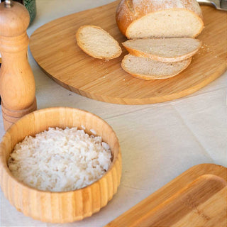 Tigela De Bambu Canelado Redondo 15cm Servir Petiscos Porções Decoração Cozinha 
