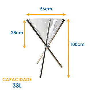 Kit 2 Champanheiras Acrílico Grande Tripé Alumínio 33L 100x56cm