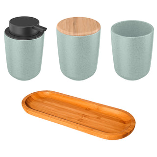 KIT 4 para banheiro Osaka Dispenser para sabonete Porta Escova - Preto, Branco e Cinza