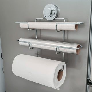 Suporte para Papel Toalha/Alumínio/PVC com Ventosa - Cromado