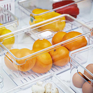 Organizador de Geladeira Acrílico 5L com Tampa e Bandeja – OU Clear Fresh | Ideal para Alimentos e Verduras