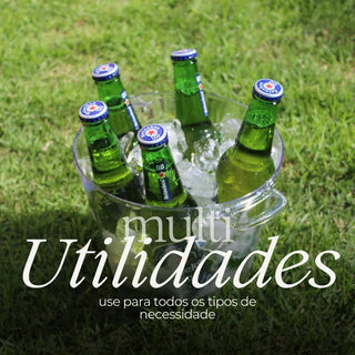 Jogo 10 Baldes Gelo para Bebidas, Bar, Festas de Acrílico 4,5l