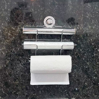 Suporte para Papel Toalha/Alumínio/PVC com Ventosa - Cromado