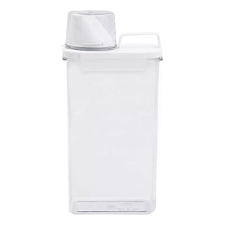 Pote Hermético com Copo Medidor e Trava Branco - Dispensador para Cozinha Lavandeira e Banheiros