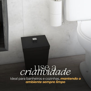 Lixeira para Banheiro, Cozinha - Preto 6,5L